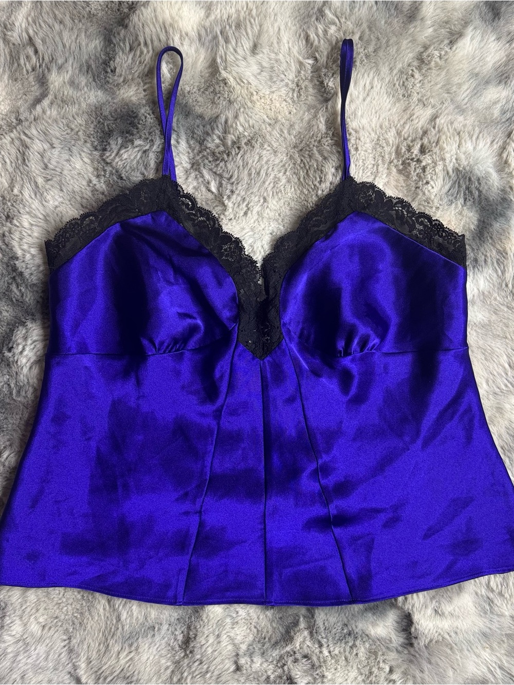 Victoria's Secret Purple Satin Lace Trim Camisole